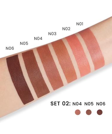 3 Pcs Matte Velvet Lipstick Set for Women - Long Lasting Waterproof Natural Makeup - Labiales Magicos 24 Horas N04+N05+N06 - Buy Online on GoSupps.com