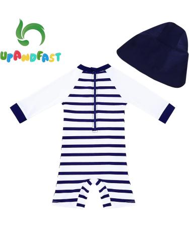 Upandfast Baby Boys/Girls Zipper Swimwear with Snap Bottom UPF 50+ Sun Protection Toddler Swimsuit Anchor 12-18 Months - Buy Online on GoSupps.com