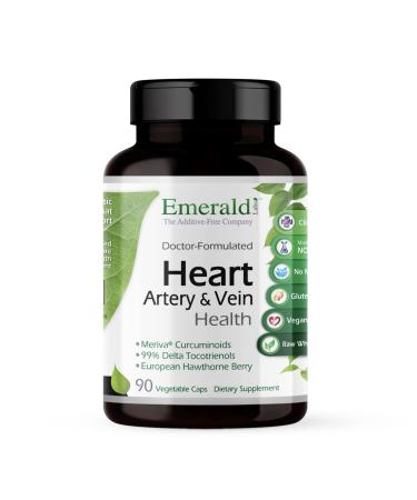 Emerald Labs Heart, Artery & Vein Health - with Hawthorn Berry and Meriva Curcuminoids - 90 Vegetable Capsules