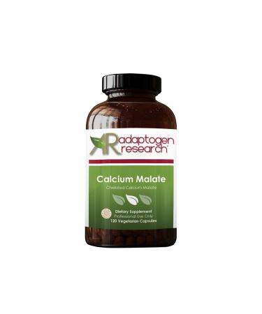 Calcium Malate Chelate 500 mg with Vitamin D3 | Excellent Absorption Calcium Complex | 120 Vegetarian Capsules | Adaptogen Research