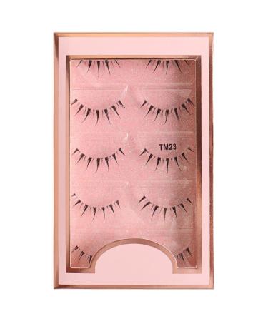 5 Pairs Manga Lashes Natural Look Clear Band Lashes 3D Cosplay False Eyelashes Soft Fake Eyelashes