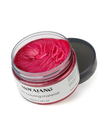 MOFAJANG Hair Coloring Dye Wax, Wine Red Instant Hair Wax, Temporary Hairstyle Cream 4.23 oz, Hair Pomades, Natural Hairstyle Wax for Men and Women Party Cosplay