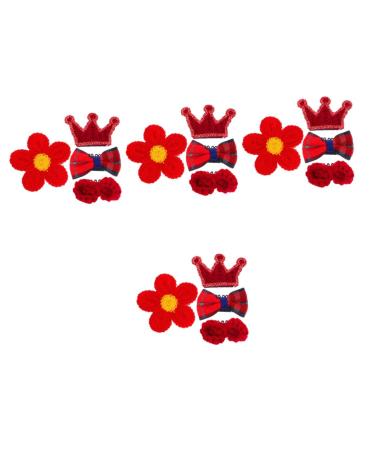 FRCOLOR 4 Sets girls hair clip bow hair clips toddler alligator clips toddler girl hair clip flower hair clips kids hair pin flower claw clips flower hair pin Metal crown Princess Miss