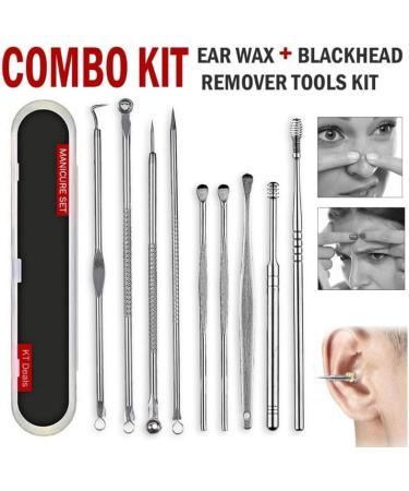 8 Pcs Ear Pick & Blackhead Remover Kit with Storage Box - Earwax Removal & Cleansing Tool Set - Buy Online on GoSupps.com