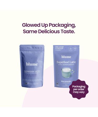 Blume Superfoods Latte - Blue Lavender Powder with Blue Spirulina and Coconut Milk Caffeine Free Low-Sugar Organic Keto Friendly Vegan supports sleep and calmness Lavender Latte- 25 Servings - Buy Online on GoSupps.com