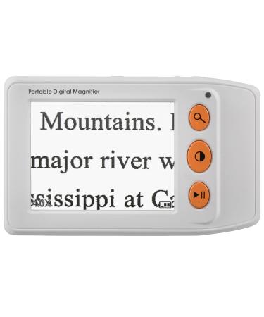 3.5 Inch Portable Digital Magnifier Low Vision Reading Aid 2 25X Multiple Color Mode (White)