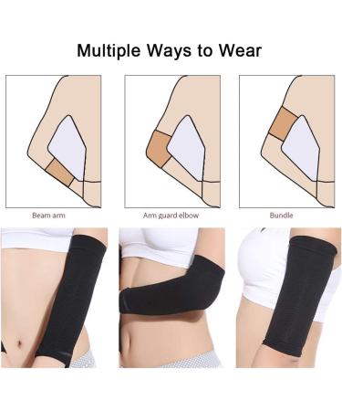 2 Pair Women's Arm Shaper Compression Sleeves for Weight Loss and Toning - Black - Buy Online on GoSupps.com