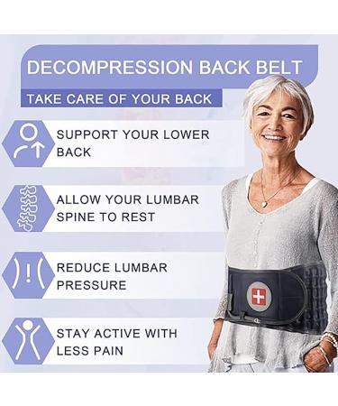 Decompression Belt for Back Pain Relief - Inflatable Lumbar Support | One Size Fits 29-49 Waist | Includes Extension Band & Pump | Black - Buy Online on GoSupps.com