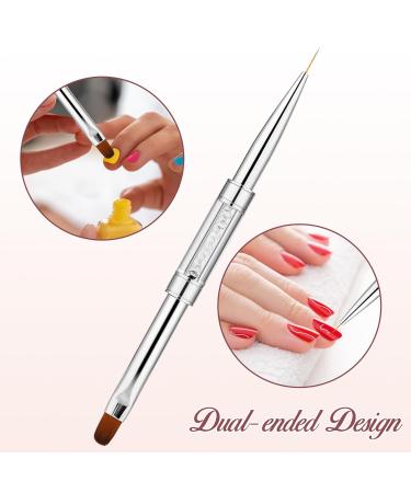 Dual-Ended Nail Design Brush - Professional Hard Gel & Rhinestone Handle for French Manicure & Nail Art - Buy Online on GoSupps.com