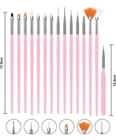 URAQT Nail Art Brushes Set with 15 Acrylic Painting Brushes and 5 Dotting Tools - DIY & Professional Nail Art Kit (20pcs) - Buy Online on GoSupps.com
