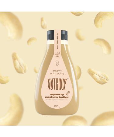 NUTCHUP The First Squeezy Cashew Butter | Delicious Nut Topping | Smooth & Crunchy Pancake Waffle Ice cream Pizza sauce | 435g Bottle (Cashew) - Buy Online on GoSupps.com