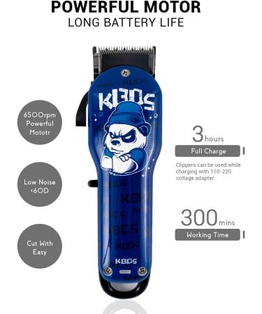 Hair Clippers for Men - Professional Cordless Barber Clippers & Rechargeable Beard Trimmer with 6 Guide Combs | Blue Panda No.1 - Buy Online on GoSupps.com