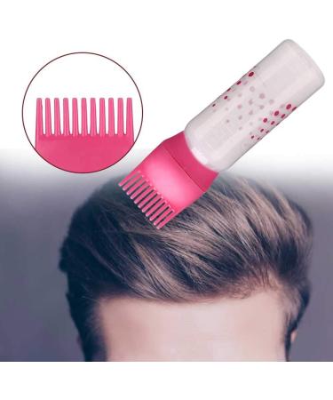 Root Comb Applicator Bottle 170ml Hair Coloring Bottle for Barbershops Squeeze Bottle Hair Salons Hairdressing Tool(Rose red) - Buy Online on GoSupps.com