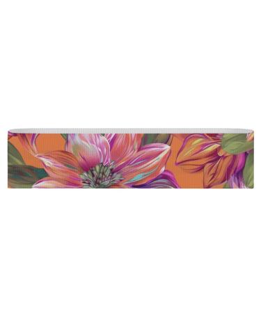 Resistance Bands Exercise Bands Vibrant Orange Pattern Printed Elastic Band Leg Bands Resistance Fitness Bands Fabric Resistance Bands