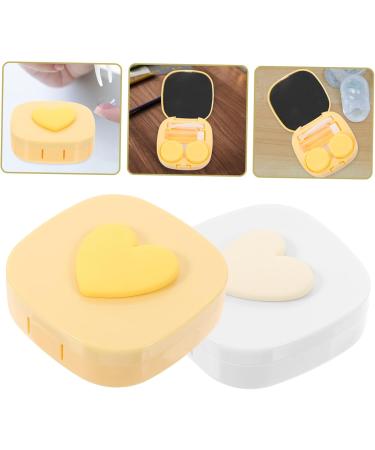 Homsfou Exquisite Contact Lens Holder Case with Makeup Mirror | 7.00x6.80x2.50cm - Ideal for Cosmetic Lenses Sorted Colors & Perfect Travel Accessory - Buy Online on GoSupps.com