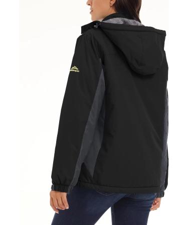 Magcomsen Women's Winter Snow Ski Jacket | Water-Resistant Parka with Hood | Windproof & Rainproof | Fleece Lined | Black - Size XX-Large - Buy Online on GoSupps.com