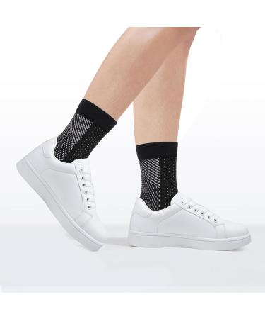 Minicloss 2 Pair Compression Stockings & Sports Socks - Breathable Ankle Support & Midfoot Protection (34-39 Black) | International Shipping Available - Buy Online on GoSupps.com