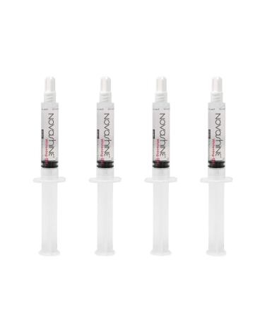 Novashine Teeth Whitening Gel Syringe Refill Pack (4) 5ml Syringes, Half Year Supply, No Sensitivity, Use with Novashine LED Light