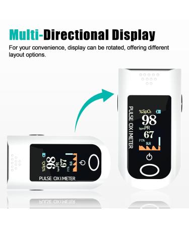 Fingertip Pulse Oximeter - Accurate Blood Oxygen & Pulse Rate Monitor with LED Display Portable Design & Lanyard for Easy Use - International Shipping Available - Buy Online on GoSupps.com