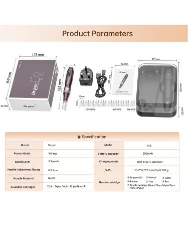 Dr.Pen A10 Professional Wireless Microneedling Pen - 22 Replacement Cartridges - Adjustable Micro Needling Derma Pen for Skin Care - Buy Online on GoSupps.com