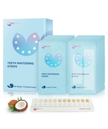 Teeth Whitening Strips-Professional White Strips for Sensitive Teeth Whitening Kit,Enamel Safe Coconut Whitener Strip for Teeth Whitening,Effective for Teeth Stains Remove