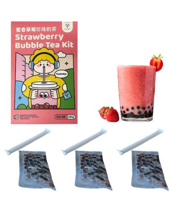 Tokimeki Bubble Tea Kit 255g | Easy Home Preparation | Enjoy Hot or Cold | Strawberry Flavor | Heartforcards Shipping Protection - Buy Online on GoSupps.com