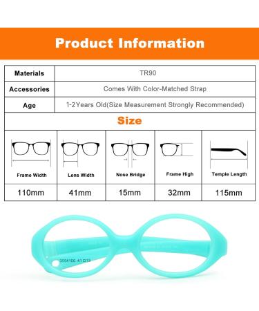 EnzoDate Flexible No Screw Glasses for Kids | Size 41/15 | Bendable & Safe with Boys Strap & Girls Cord - Perfect for Babies - Buy Online on GoSupps.com
