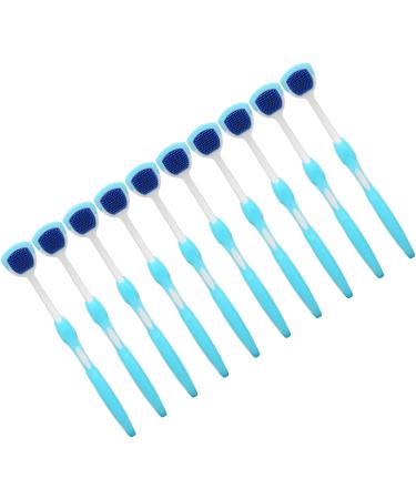 Buy Tongue Scraper - 10-Piece Oral Hygiene Set with Long Handle Tongue Brush for Adults | Blue | International Shipping Available - Buy Online on GoSupps.com
