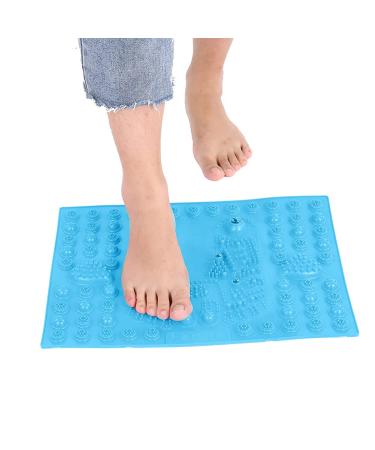 Foot enclosure mat with rubber mat spikes and magnet stimulates the blood circulation portable from medical TPE material versatile for office or at home (blue)