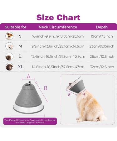 Halskrause Dog Leak Protection - Soft Adjustable Neck Band Breathable Elizabethan Collar for Dogs (S Gray) - Eco-Friendly Pet Protection - Buy Online on GoSupps.com