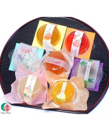 Mayca Moon Assorted Japanese Wagashi Gift Box - Yokan Jelly & Sakura Wraps - Premium International Sweets - Buy Online on GoSupps.com