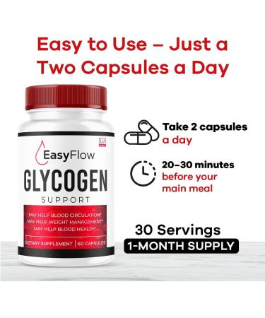 (2 Pack) Easy Flow Glycogen Support - EasyFlow Glycogen Easy Flow Easy Flow Glycogen Supplement Glycogen Support Easy Flow Easy Flow Glycogen Glycogen Easy Flow 120 Capsules for 2 Months - Buy Online on GoSupps.com