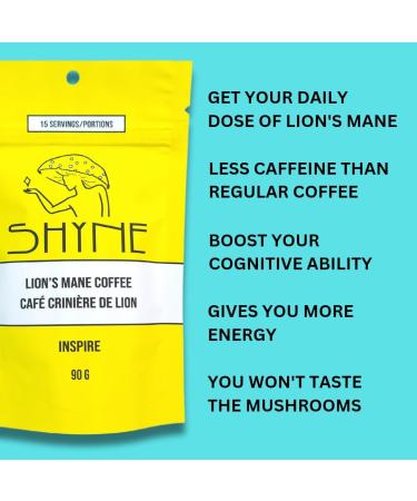 Coffee + Lion's Mane Mushrooms | Best Canadian Brand | 15-Cups of Instant Mushroom Coffee | Organic Ingredients | Great Gift or Stocking Stuffer - Buy Online on GoSupps.com