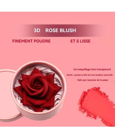 Compact Floral Blush 5g Sculpted Rose Powder Smooth Buildable Pigment | Long-Lasting Cheek Color Makeup for Women Girls Celebration Party Photo Ready Glow Pink Blush - Buy Online on GoSupps.com