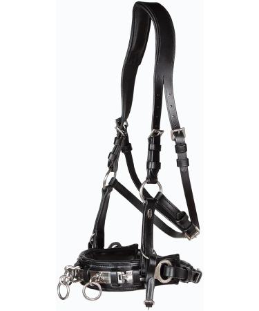Heinick-Reitsport Professional Leather Cavesson - Black Stainless Steel Bit Strap Nosepiece for Warmbloods | International Shipping - Buy Online on GoSupps.com