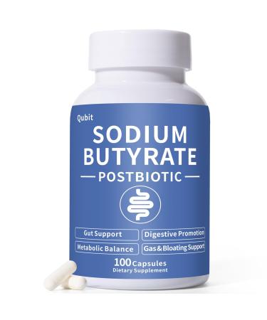 Sodium Butyrate Supplement Postbiotic for Gut Health Supports Digestion IBS Leaky Gut & Stomach Comfort Low Odor Easy to Swallow No Side Effects 100 Vegan Capsules