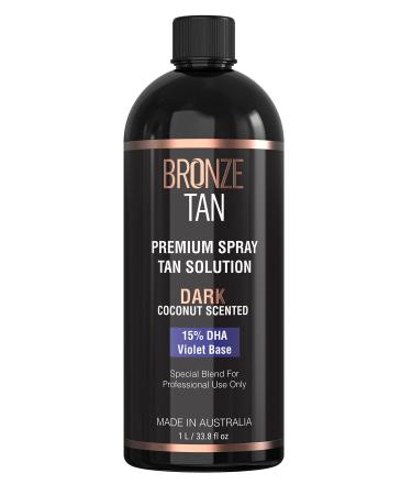 Bronze Tan Special DARK Blend Premium Spray Tan Solution For Spray Tanning Professionals - Coconut Scented Sunless Tanning Solution (1 Liter / 33.8 FL OZ ) 33.81 Fl Oz (Pack of 1)