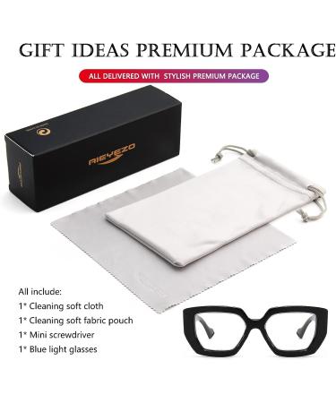 Blue Light Blocking Glasses | AIEYEZO Square Computer Eyeglasses for Men & Women | Anti Eyestrain & Headache Relief | Black Frame - 54mm - Buy Online on GoSupps.com