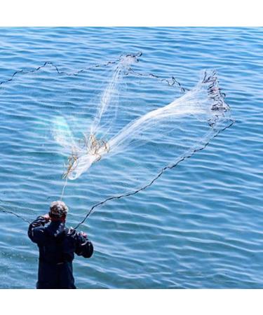 Yeahmart 4ft Radius American Saltwater Fishing Cast Net with Zinc Sinker Weights | 38 Inch Mesh Size | 468Ft Radius | Heavy Duty Bait Trap Fish Net - Buy Online on GoSupps.com