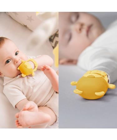 Yeivzwba Baby Teething Toy Set - Silicone Wrist Teether & Pacifier Clips - BPA Free Chew Toys for Babies 0-6 Months (Bear Yellow) - Buy Online on GoSupps.com