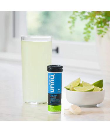Nuun Sport + Caffeine: Fresh Lime Electrolyte Drink Tablets (3 Tubes of 10 Tabs)3 - Buy Online on GoSupps.com