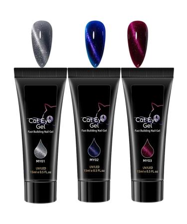 Nail extension gel 3 glitter colors strengthening - Acrylic gel - For manicures - For women and girls