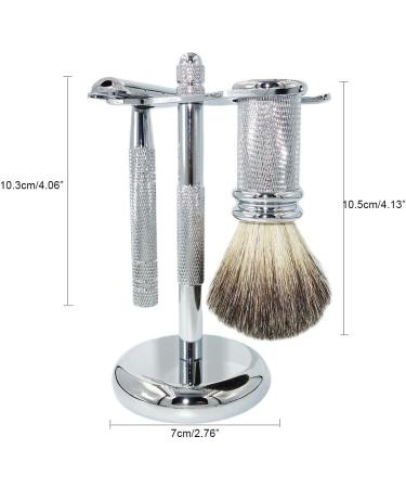 NSNT Exquisit Men's Shaving Brush Stand & Stainless Steel Safety Razor Set - Premium Wet Shaving Accessories - Buy Online on GoSupps.com