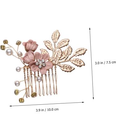 SKISUNO Rhinestone Hair Comb Hair Side Comb Bridal Headpiece Crystal Headpiece Gold Hair Comb Clip Crystal Hair Comb Wedding Hair Comb Jeweled Hair Combs Bride Pink Veil Korean Version - Buy Online on GoSupps.com