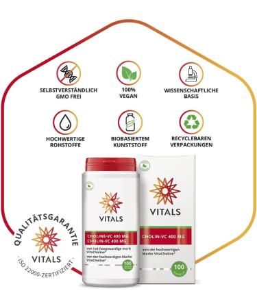 Buy Vitals Cholin-VC 100 Capsules - 400mg Choline Litartrate | Vitacholine - Research-Backed Supplement for Optimal Health - Buy Online on GoSupps.com