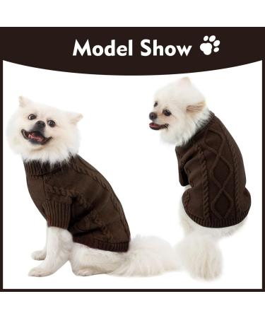 Winter Warm Dog Sweater for Big Dogs - Turtleneck Knitwear & Cat Sweater - Cozy Christmas Pet Outfits - XL Coffee - Buy Online on GoSupps.com