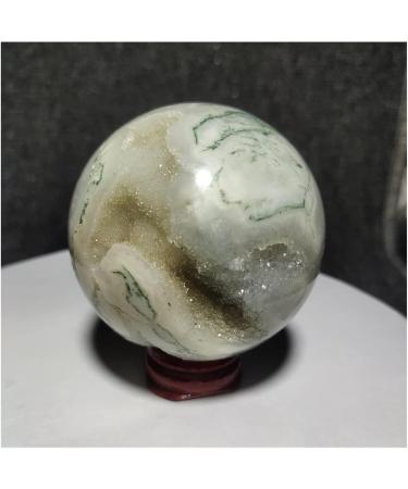 Natural Crystal Rough Natural Sphere Natural Crystal Cave Moss Aquatic Agate Ball Quartz Polished Gem Feng Shui Reiki Home Decoration 1pc 500-520g - Buy Online on GoSupps.com