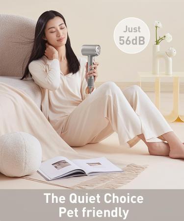 Miamor High-Speed Hair Dryer - 400M Plasma Blow Dryer with 120 000 RPM Brushless Motor Low Noise Magnetic Nozzle & Fragrance Capsule - Fast Drying for Women (Grey - Buy Online on GoSupps.com