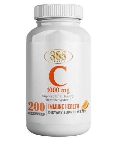 Vitamin C 1000mg (200 Caplet) - Promotes Immunity Antioxidant Activity Healthy Aging and Overall Health (Servings of Premium Vegan and Non-GMO Supplement) 365 Health