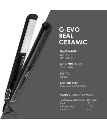 GAMA G-EVO Real Ceramic Flat Iron Straightener - 4/5 Inch | International Shipping Available - Buy Online on GoSupps.com